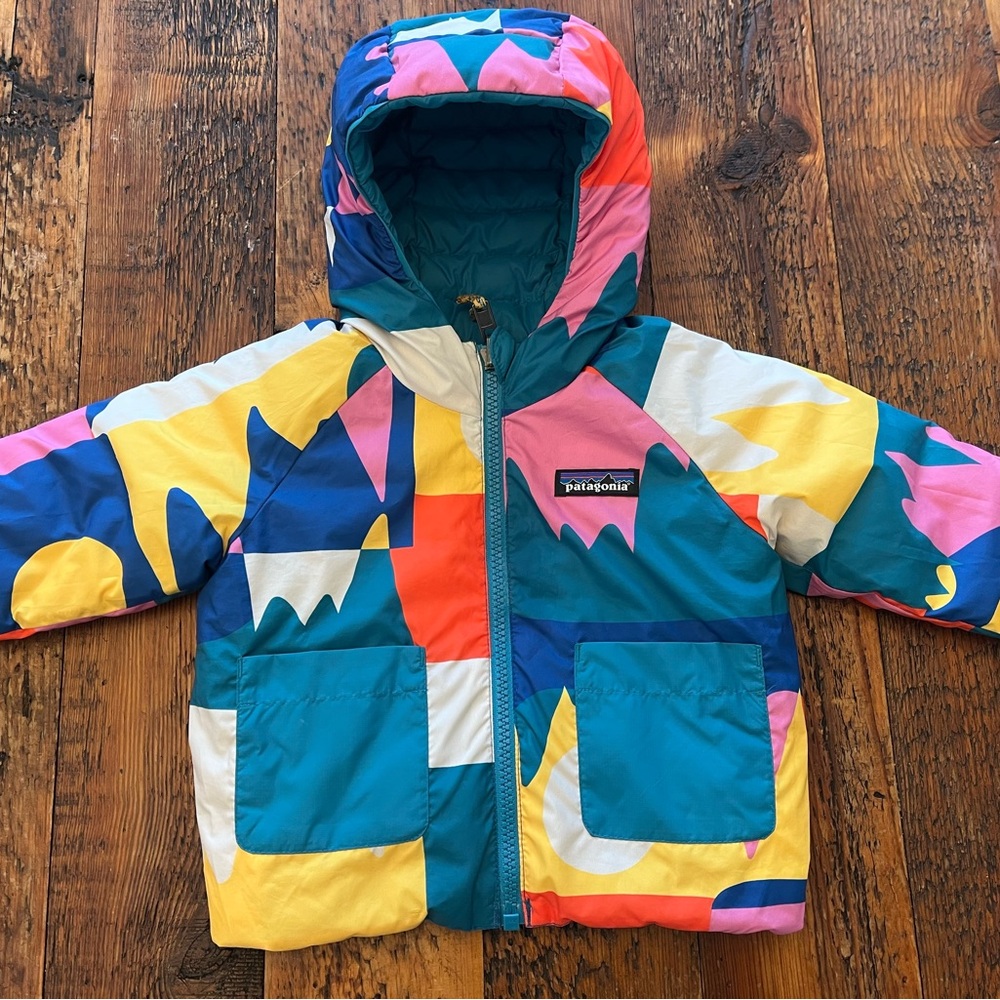 Patagonia Multicolor Reversible Hooded Puffer Jacket